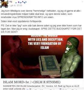 Slik reklamerte oslomannen for hatsiden på Facebook.