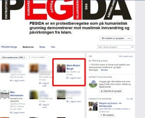 Bergh ble medlem av PEGIDas gruppe på tirsdag.