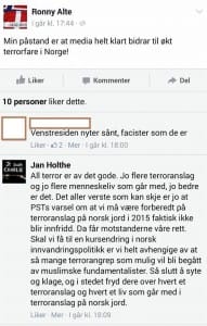 Holthe ser terror og døde nordmenn som en politisk fordel.